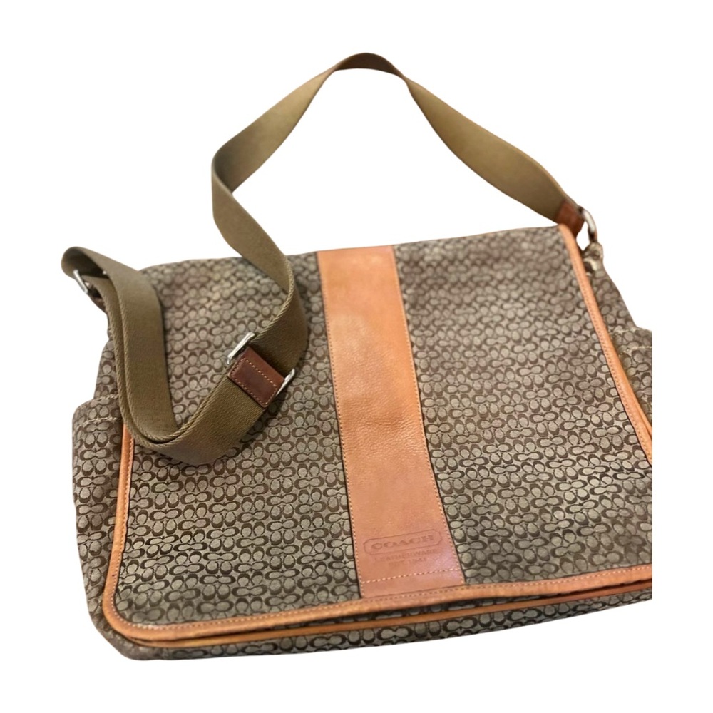 Coach Signature Brown and Tan Shoulder Bag
